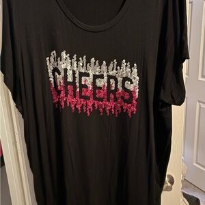 297- Torrid Black sequin “cheers” shirt